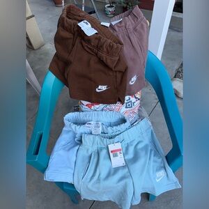Nike Kids Brown and Light Blue Shorts